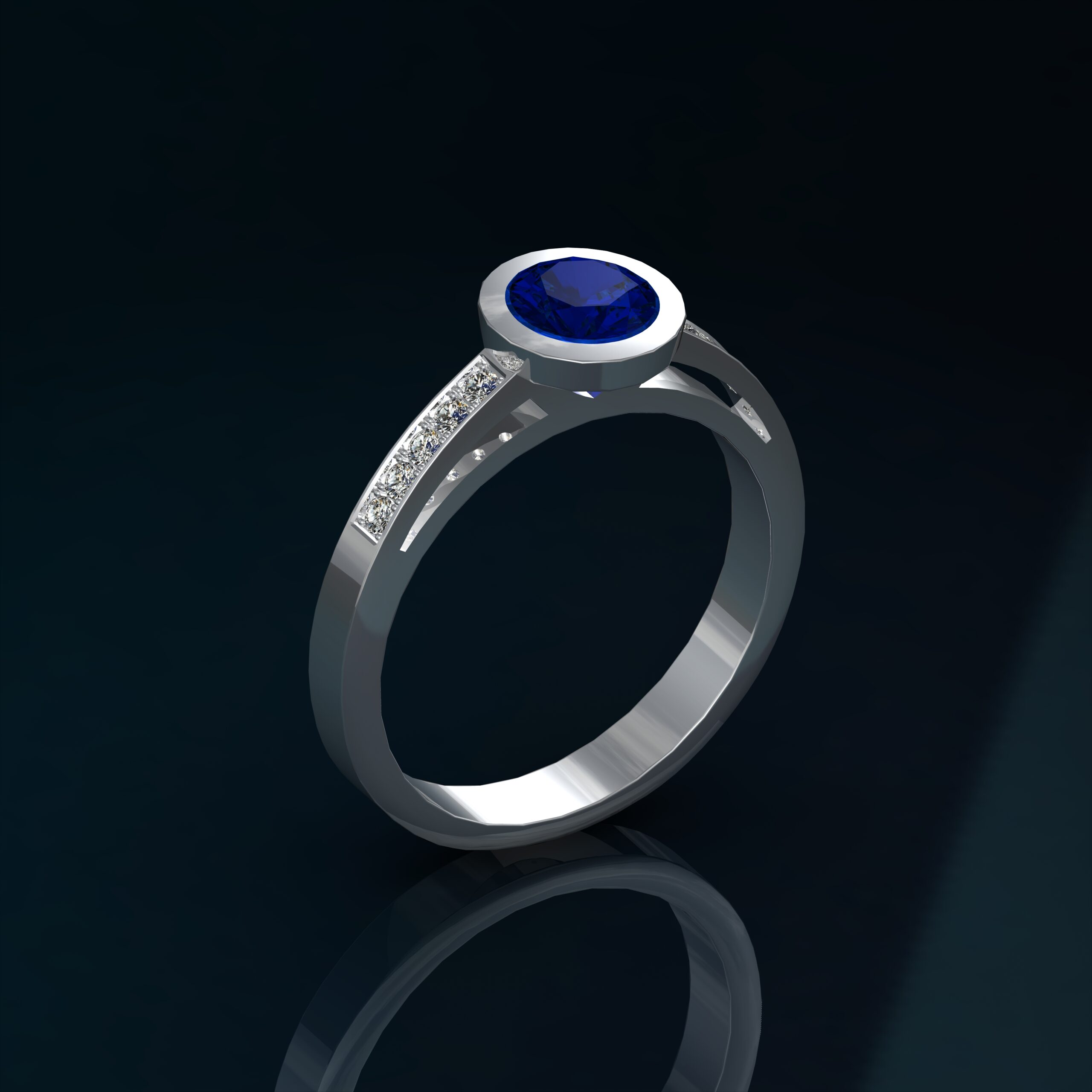 Bague Solitaire Saphire