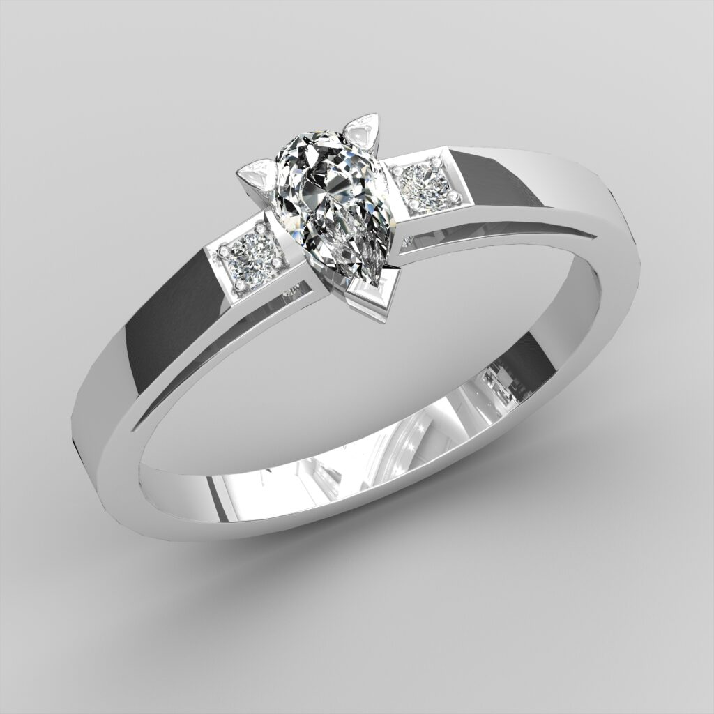 Bague Diamant goutte de rosée