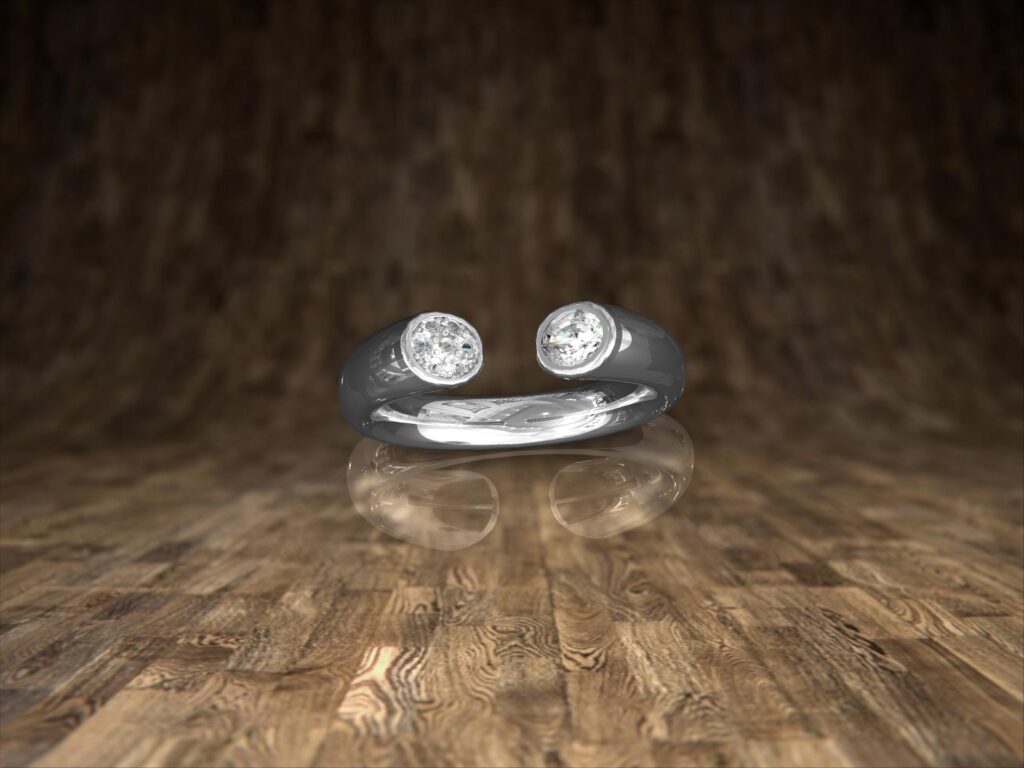 Bague en Or Blanc 18 Carats et Diamants