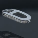 Maillon de Bracelet en Or Blanc 18 Carats et Diamants